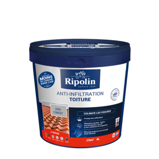 Revêtement D'Étanchéité Toiture, Ripolin Anti-Infiltration Gris Ciment 0,75  L