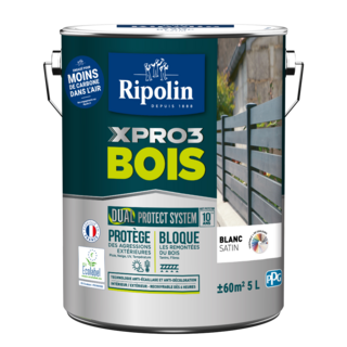 Peinture Bois Extérieur, Blanc Satiné 2.5 L